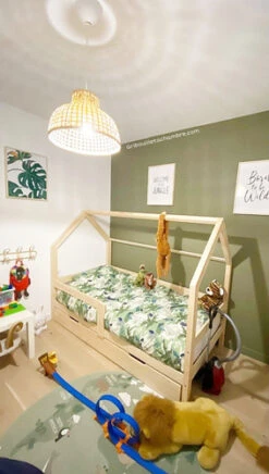 Lit Maison Avec Barrières Et Tiroir Gigogne RAPIDE -GribouilleTa Chambre Soldes Magasin file 1066