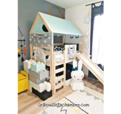 Kit Pour Transformer Le Lit Maison En Lit Maison Pilotis Avec Toboggan -GribouilleTa Chambre Soldes Magasin file 1107