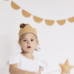 Jolie Guirlande De Fanions Demi Ronds Caramel Et Or -GribouilleTa Chambre Soldes Magasin file 112