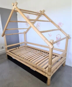 Lit Cabane PONDOK 100% Bambou Naturel 90x190cm Avec Ou Sans Tiroir -GribouilleTa Chambre Soldes Magasin file 1182