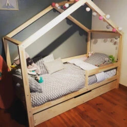 Lit Cabane Pinède Avec Tiroir Gigogne -GribouilleTa Chambre Soldes Magasin file 1189