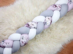 Tour De Lit Tressé 3 Grains Motif Lilas à Personnaliser