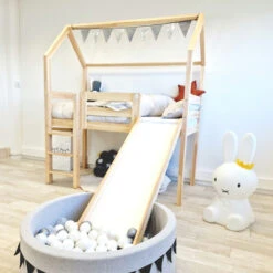 Lit Maison Pilotis Avec Toboggan -GribouilleTa Chambre Soldes Magasin file 1259