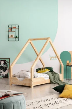 Lit Cabane Case à Barrières Pleines -GribouilleTa Chambre Soldes Magasin file 1276