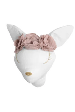 Trophée Mural Éos La Jolie Biche Et Sa Couronne De Fleurs Blanche