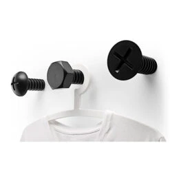 Lot De 3 Patères Vis Géantes Noires