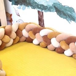 Tour De Lit Tressé 4 Grains Velours Nature Longueur 3m60