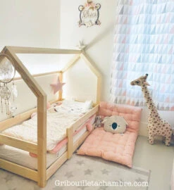 Lit Maison En Pin Naturel Avec Ou Sans Barrières -GribouilleTa Chambre Soldes Magasin file 1443