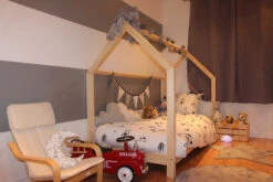 Lit Maison En Pin Naturel Avec Ou Sans Barrières -GribouilleTa Chambre Soldes Magasin file 1450