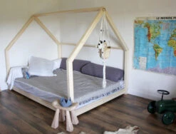 Lit Maison En Pin Naturel Avec Ou Sans Barrières -GribouilleTa Chambre Soldes Magasin file 1452