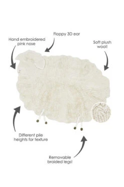 Tapis Lavable Lainage Mouton Nez Rose -GribouilleTa Chambre Soldes Magasin file 1581