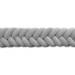 Tour De Lit Tressé Epis De Blé Velours Gris Orage