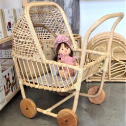 Poussette Pour Poupons En Rotin