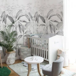 Papier Peint Jungle Noir & Blanc -GribouilleTa Chambre Soldes Magasin file 1901