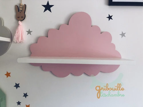 Etagère Chevet Nuage Blanc, Rose, Bleu, Mint Ou Gris 5 Etagère Chevet Nuage Blanc, Rose, Bleu, Mint Ou Gris – Image 3