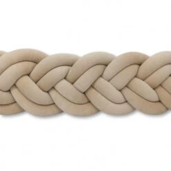 Double Tour De Lit Tressé Velours Latte