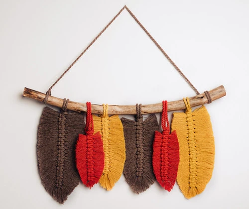 Décoration Murale De Feuilles Macramé Automne