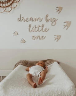 Joli Set Décoratif Mural Dream Big Little One En Bois Naturel