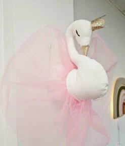 Trophée Mural Cygne Royal Rose