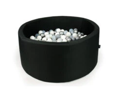 Piscine à Balles Noire 90x40cm Avec 250 Balles