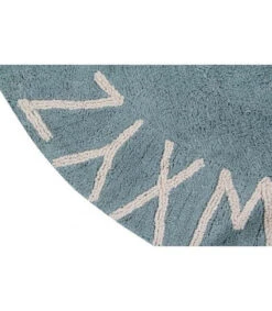 Tapis 100% Coton ABC Vintage Bleu Naturel -GribouilleTa Chambre Soldes Magasin file 2410