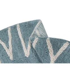 Tapis 100% Coton ABC Vintage Bleu Naturel -GribouilleTa Chambre Soldes Magasin file 2412