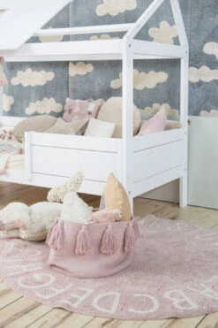 Tapis 100% Coton ABC Vintage Nude Rose Naturel -GribouilleTa Chambre Soldes Magasin file 2440