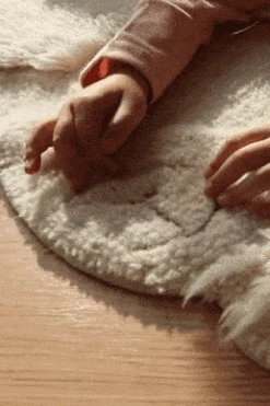 Tapis Lavable Lainage Mouton Nez Rose -GribouilleTa Chambre Soldes Magasin file