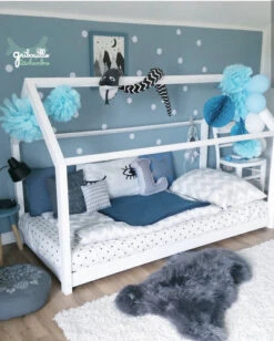 Lit MAISON Blanc, Gris, Rose, Mint Ou Noir Avec Ou Sans Barrières -GribouilleTa Chambre Soldes Magasin file 257