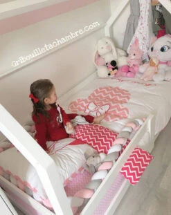 Lit MAISON Blanc, Gris, Rose, Mint Ou Noir Avec Ou Sans Barrières -GribouilleTa Chambre Soldes Magasin file 266