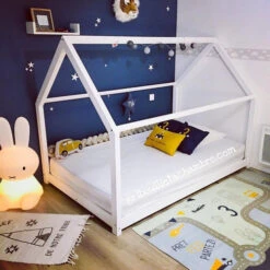 Lit MAISON Blanc, Gris, Rose, Mint Ou Noir Avec Ou Sans Barrières -GribouilleTa Chambre Soldes Magasin file 267