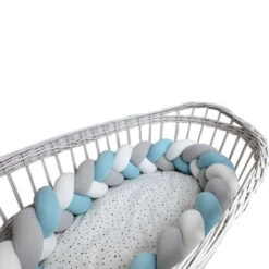 Tour De Lit Tressé 3 Grains Bleu Blanc Gris -GribouilleTa Chambre Soldes Magasin file 2720
