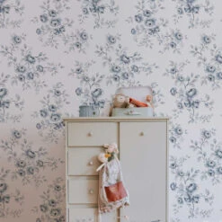 Papier Peint Roses Bleues -GribouilleTa Chambre Soldes Magasin file 2747