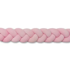 Tour De Lit Tressé 3 Grains Velours Uni Rose Poudré