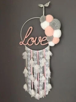 Attrape Rêves Tricotin Et Pompons Joli Mot -GribouilleTa Chambre Soldes Magasin file 2794