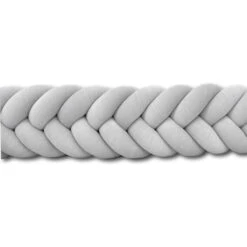 Tour De Lit Tressé Epis De Blé Velours Gris Perle