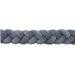 Tour De Lit Tressé 3 Grains Velours Uni Graphite