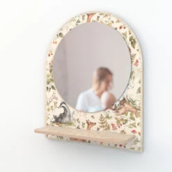 Joli Miroir Avec Tablette Animaux De La Forêt