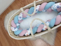 Tour De Lit Tressé 3 Grains Motif Liberty Lavande à Personnaliser