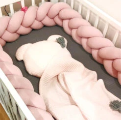 Tour De Lit Tressé 3 Grains Rose Poudré