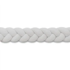 Tour De Lit Tressé 3 Grains Velours Uni Blanc