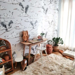 Papier Peint Le Vol Des Cigognes Nuages -GribouilleTa Chambre Soldes Magasin file 3055