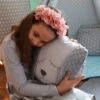 Coussin Tendre Lapin Gris