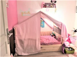 Habillage Complet De Lit Cabane Pinède 90x190cm Blanc Grandes étoiles