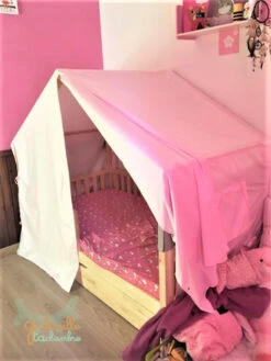 Habillage Complet De Lit Cabane Pinède 90x190cm Blanc Grandes étoiles -GribouilleTa Chambre Soldes Magasin file 3372