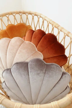 Coussin Décoratif En Velours Coquillage Gris Graphite Scintillant -GribouilleTa Chambre Soldes Magasin file 3400