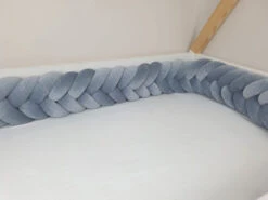 Tour De Lit Tressé Epis De Blé Velours Graphite