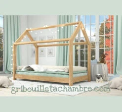 Lit Cabane En Hêtre Avec Ou Sans Barrières -GribouilleTa Chambre Soldes Magasin file 353
