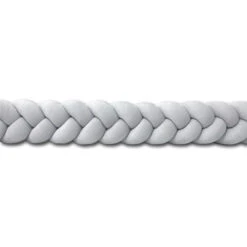 Tour De Lit Tressé 3 Grains Velours Uni Gris Perle