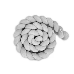 Tour De Lit Tressé 3 Grains Velours Uni Gris Perle -GribouilleTa Chambre Soldes Magasin file 3579